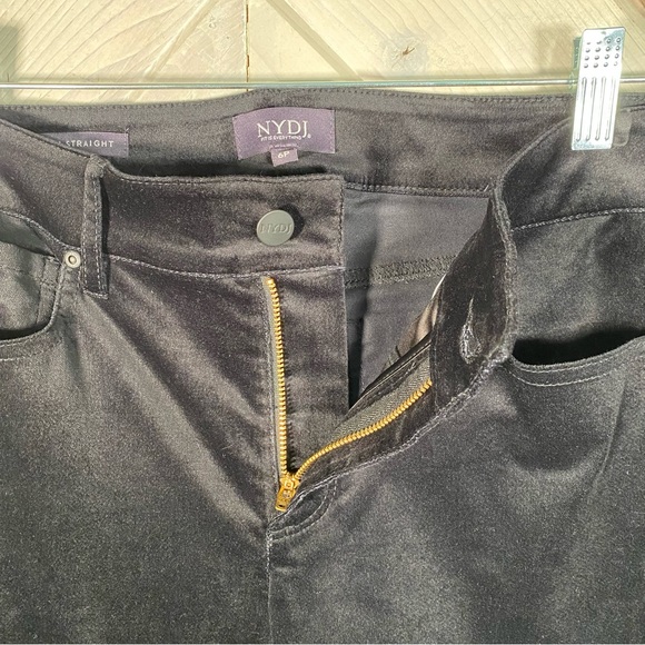 NYDJ  Black Velvet Marilyn Straight Leg Pant - Picture 7 of 14